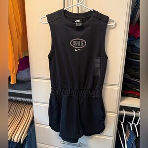 NWT Nike Women’s Sportswear Black Sleeveless Varsity Romper Size XS